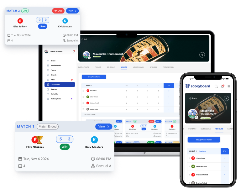 Scoryboard Football Management Dashboard